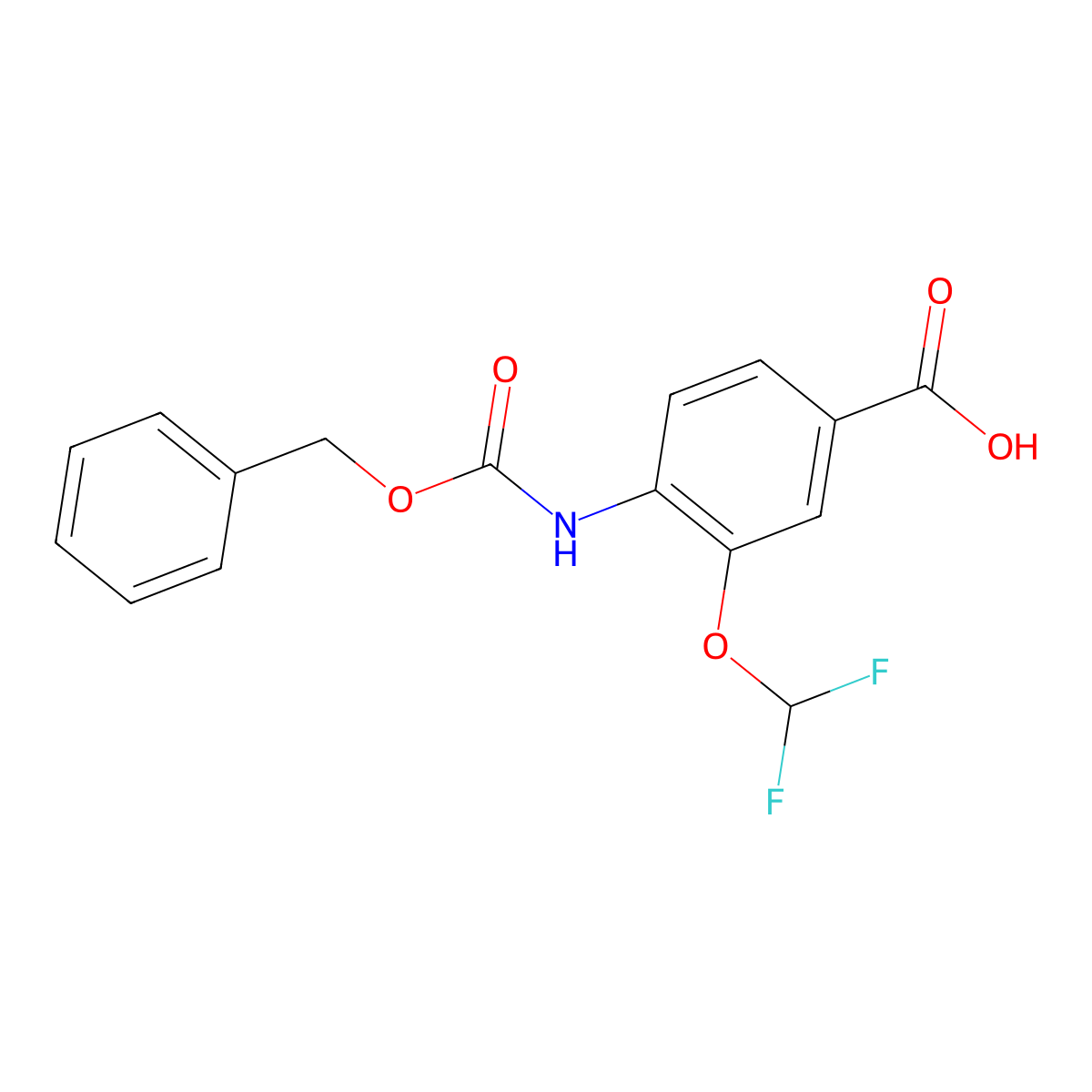 4-{[(Benzyloxy)carbonyl]amino}-3-(difluoromethoxy)benzoic acid molecular structure, CAS 2287339-74-4