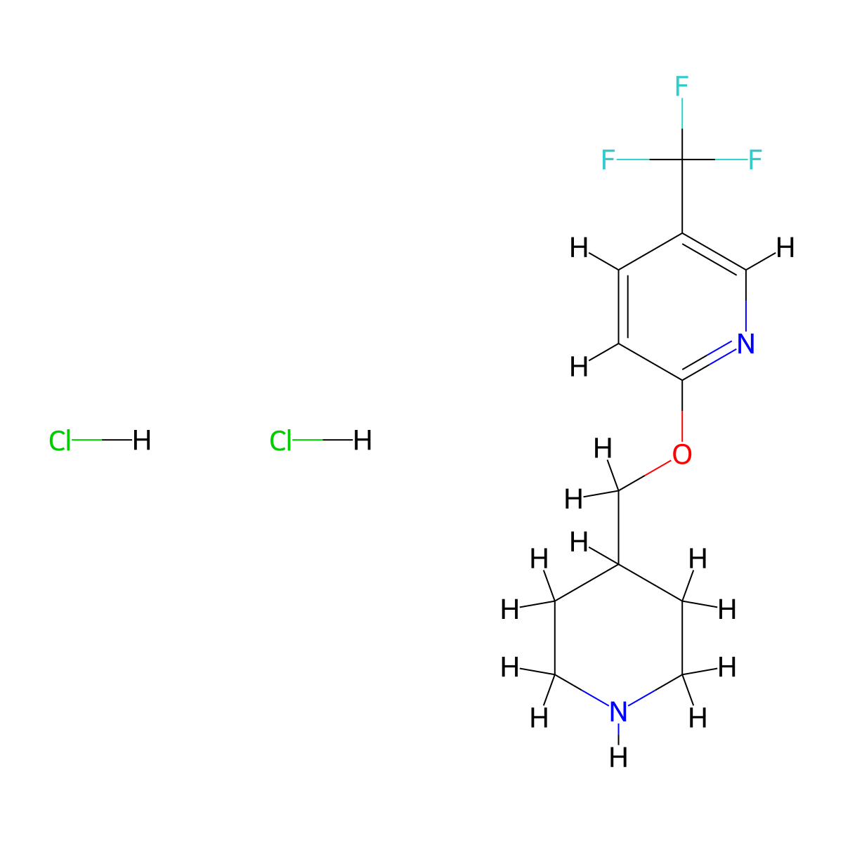 2-(Piperidin-4-ylmethoxy)-5-(trifluoromethyl)pyridine;dihydrochloride molecular structure, CAS 2287339-76-6