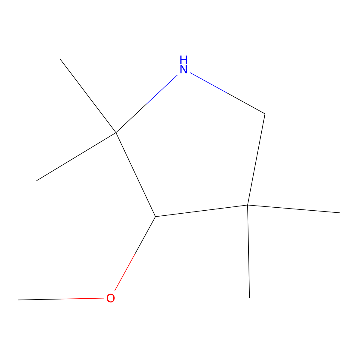 3-Methoxy-2,2,4,4-tetramethylpyrrolidine molecular structure, CAS 2287339-80-2