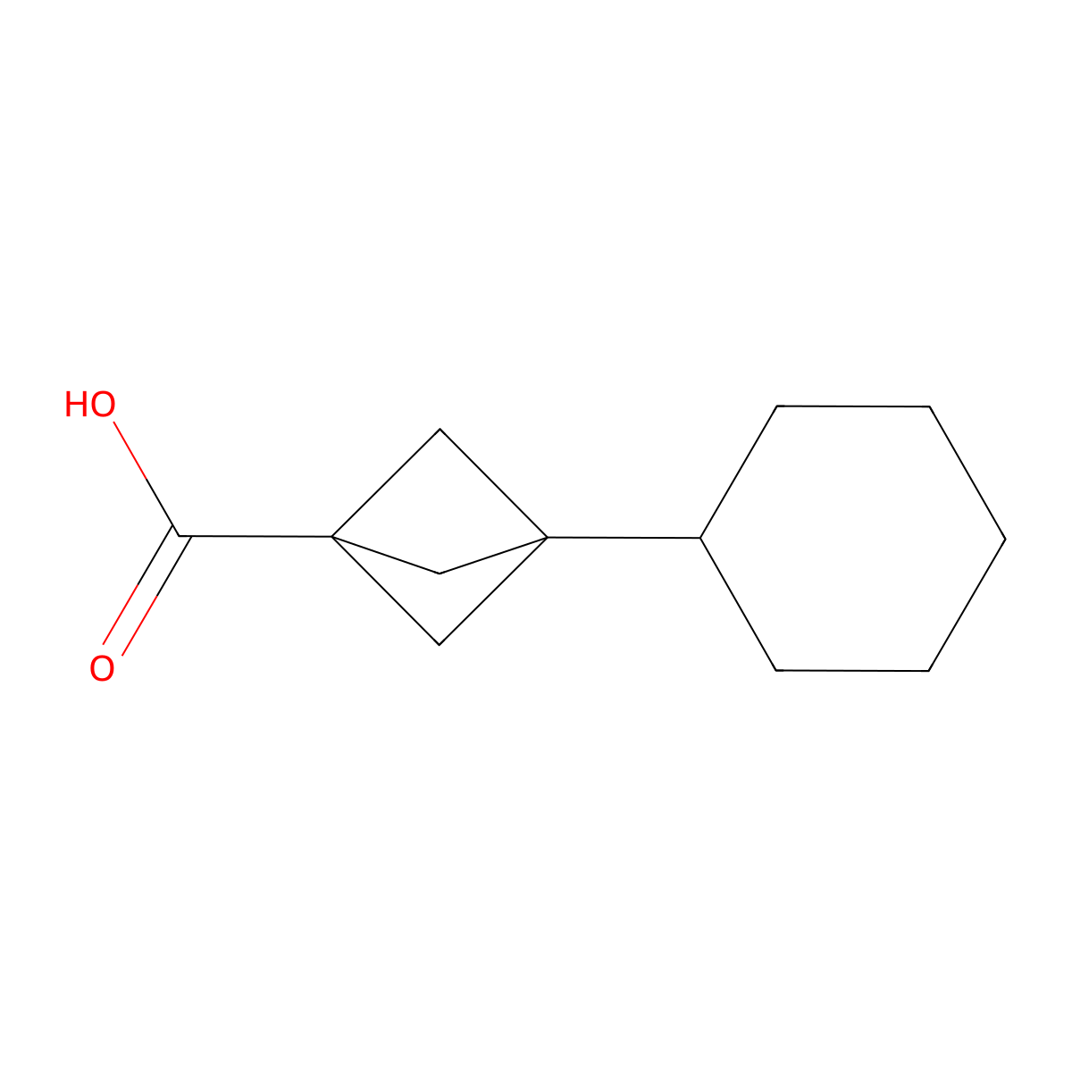 3-Cyclohexylbicyclo[1.1.1]pentane-1-carboxylic acid molecular structure, CAS 2287340-08-1