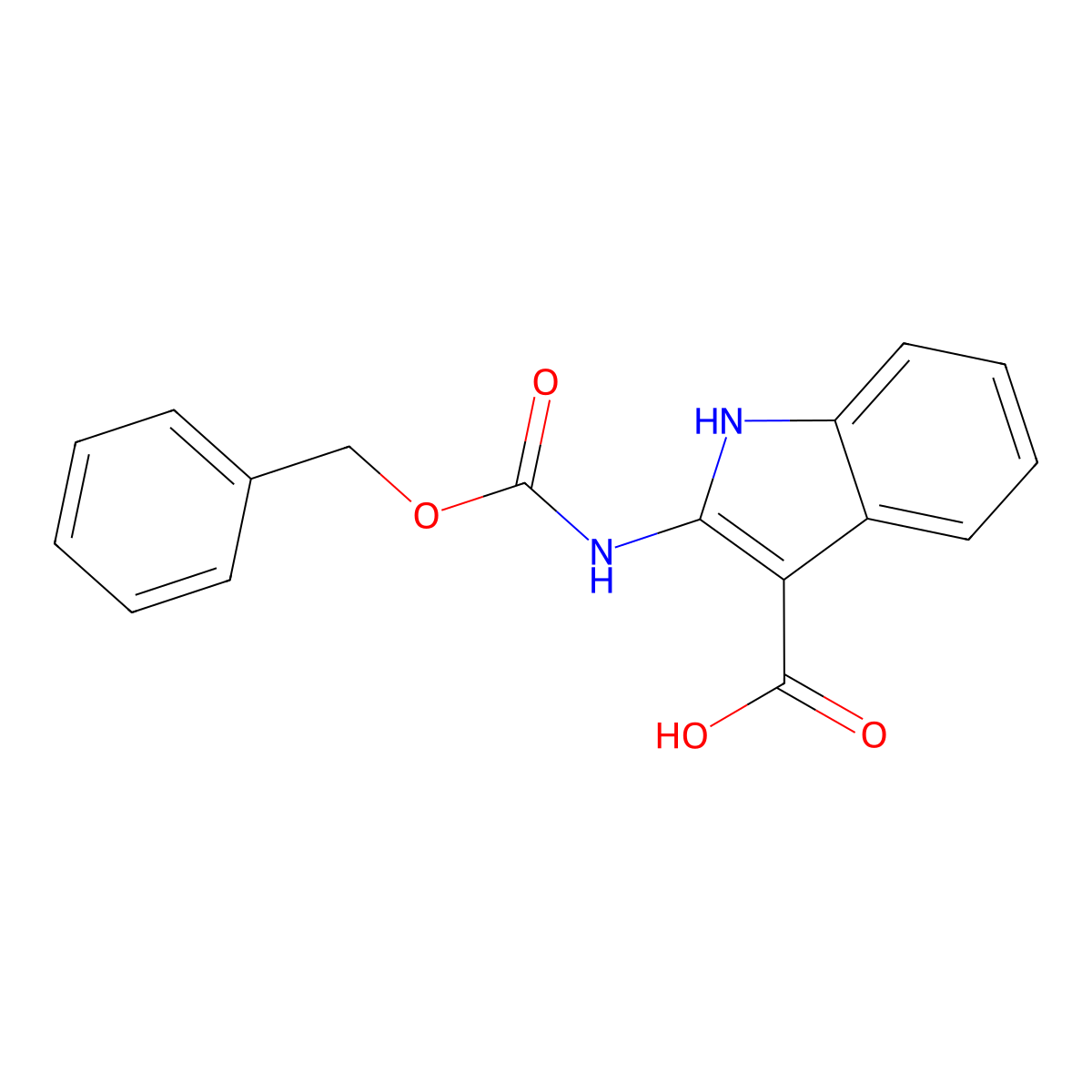 2-{[(benzyloxy)carbonyl]amino}-1H-indole-3-carboxylic acid molecular structure, CAS 2287340-16-1