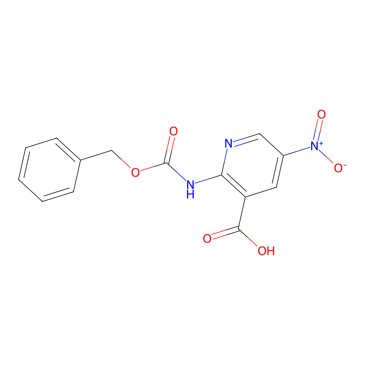 2-{[(Benzyloxy)carbonyl]amino}-5-nitropyridine-3-carboxylic acid molecular structure, CAS 2287340-18-3