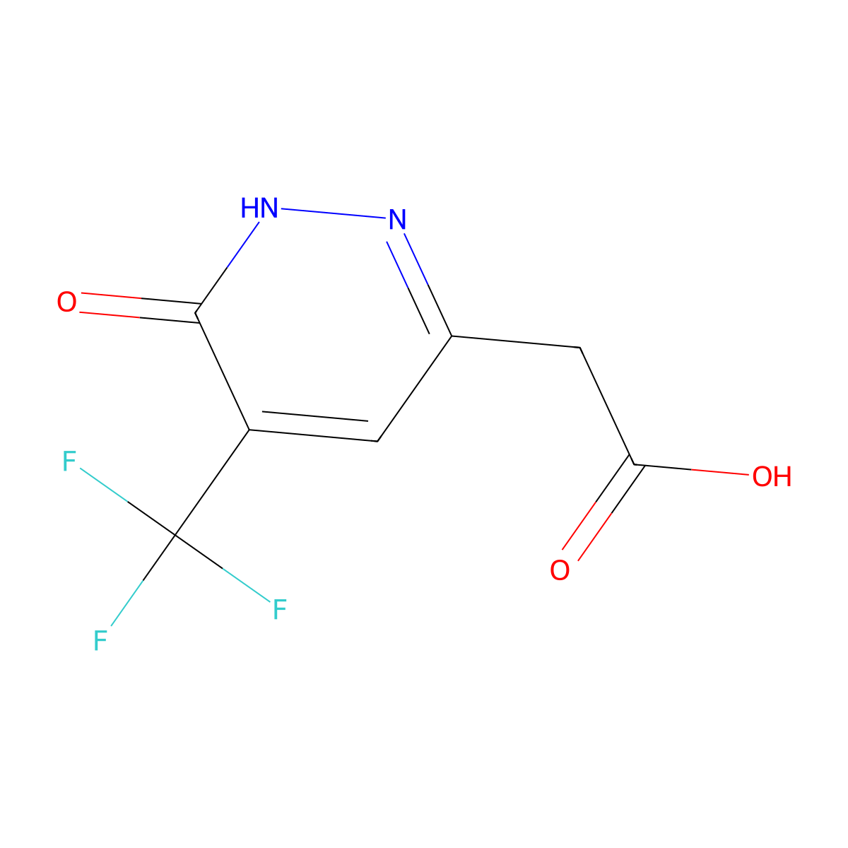 2-[6-Oxo-5-(trifluoromethyl)-1H-pyridazin-3-yl]acetic acid molecular structure, CAS 2287340-66-1