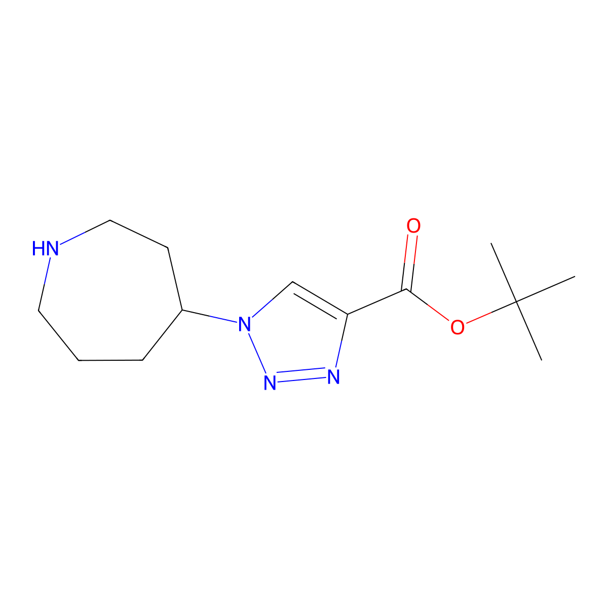 tert-butyl 1-(azepan-4-yl)-1H-1,2,3-triazole-4-carboxylate molecular structure, CAS 2287340-78-5