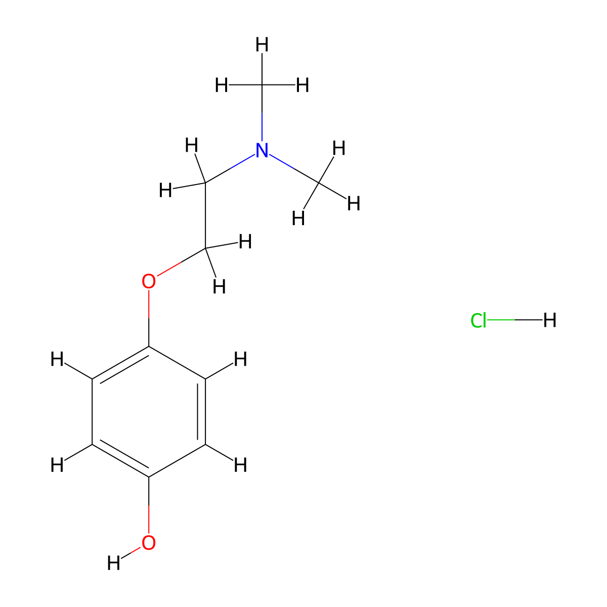 4-[2-(Dimethylamino)ethoxy]phenol hydrochloride molecular structure, CAS 2287340-86-5