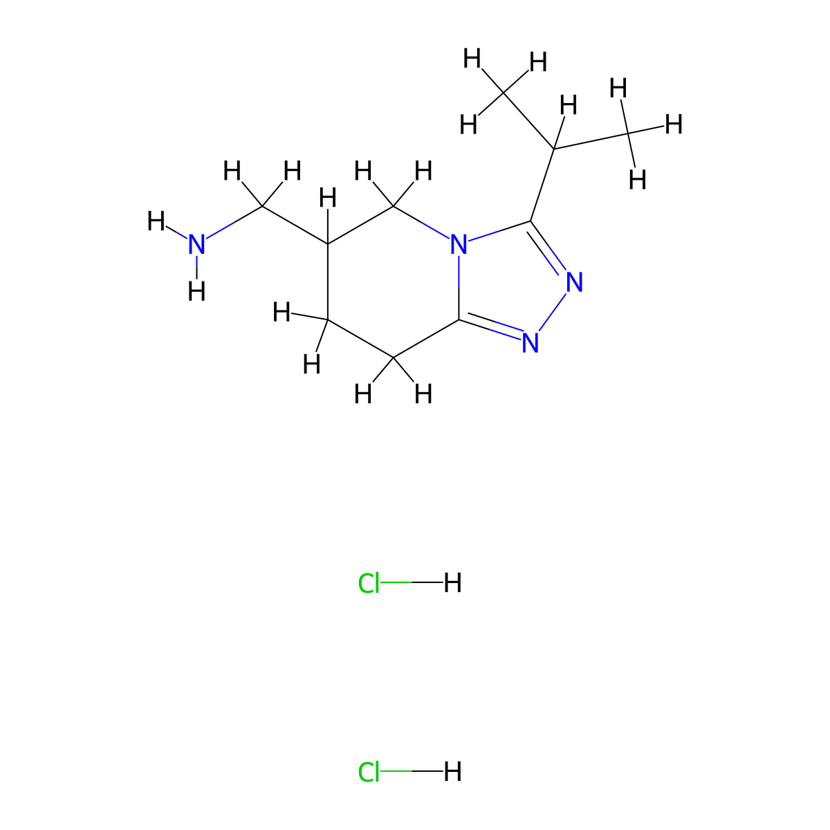 (3-(propan-2-yl)-5H,6H,7H,8H-(1,2,4)triazolo(4,3-a)pyridin-6-yl)methanamine dihydrochloride molecular structure, CAS 2287341-41-5