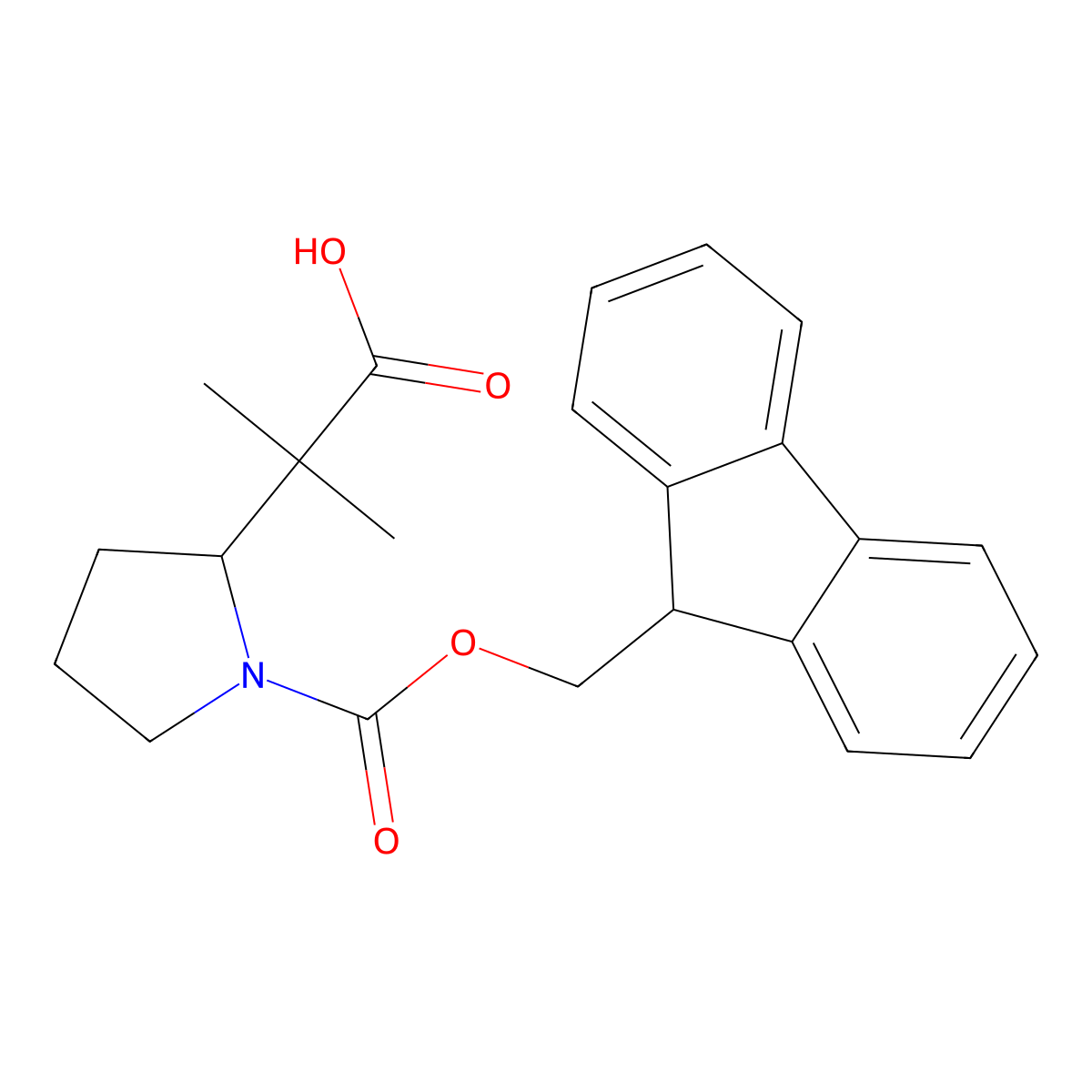 2-(1-{[(9H-fluoren-9-yl)methoxy]carbonyl}pyrrolidin-2-yl)-2-methylpropanoic acid molecular structure, CAS 2287341-49-3