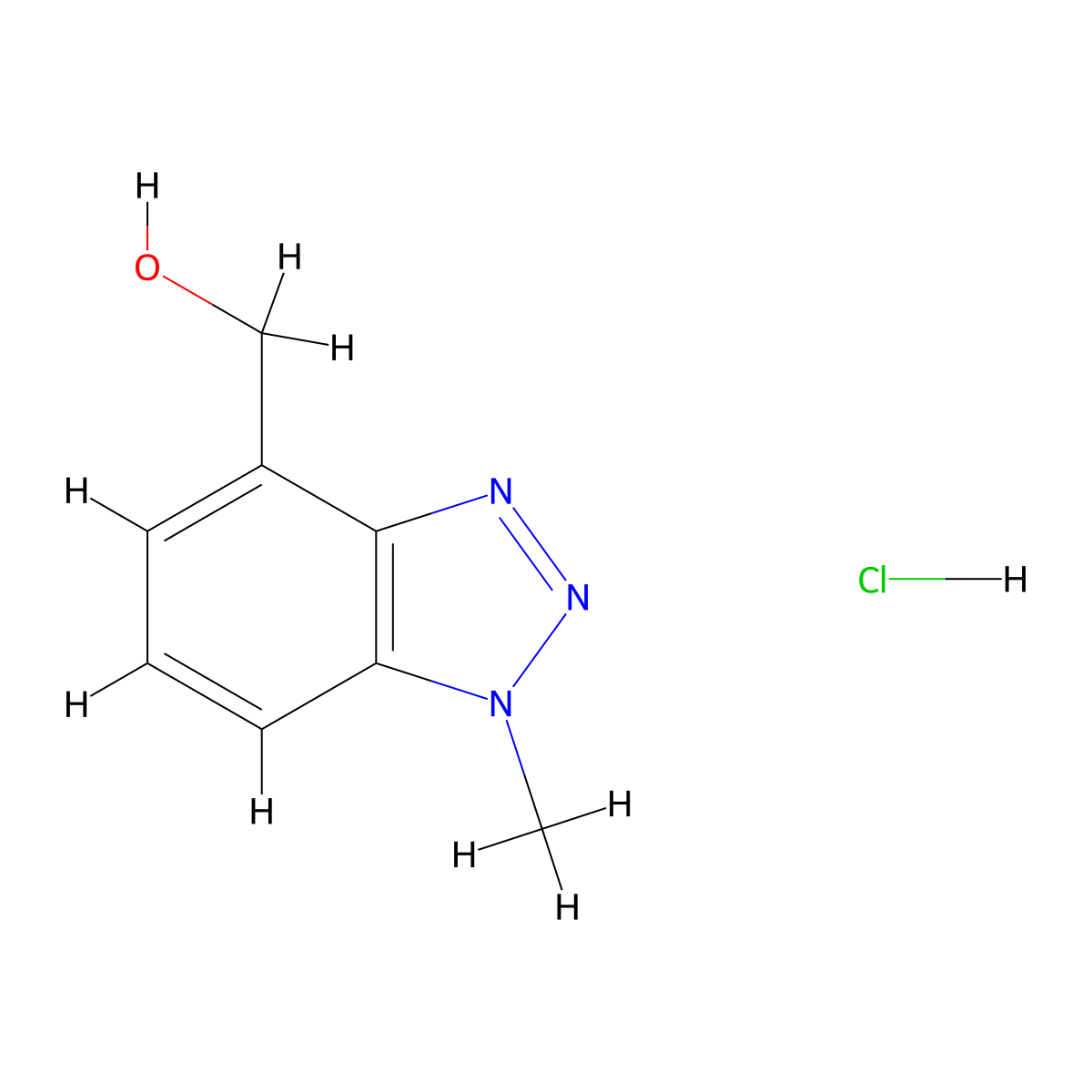 (1-methyl-1H-1,2,3-benzotriazol-4-yl)methanol hydrochloride molecular structure, CAS 2287341-67-5