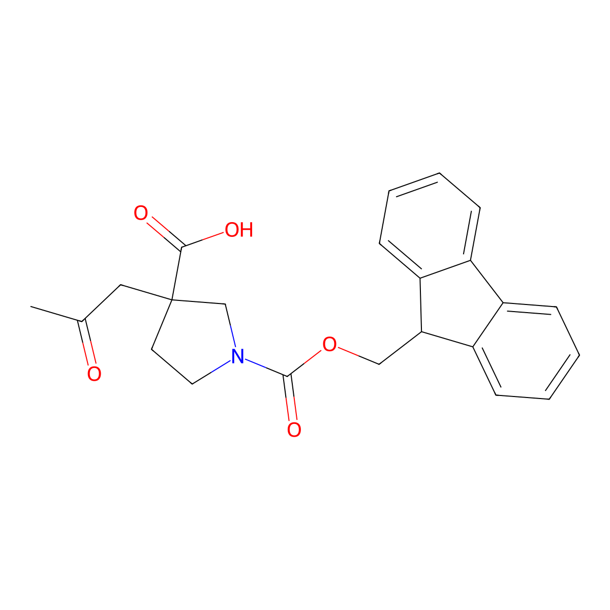 1-{[(9H-fluoren-9-yl)methoxy]carbonyl}-3-(2-oxopropyl)pyrrolidine-3-carboxylic acid molecular structure, CAS 2287341-72-2