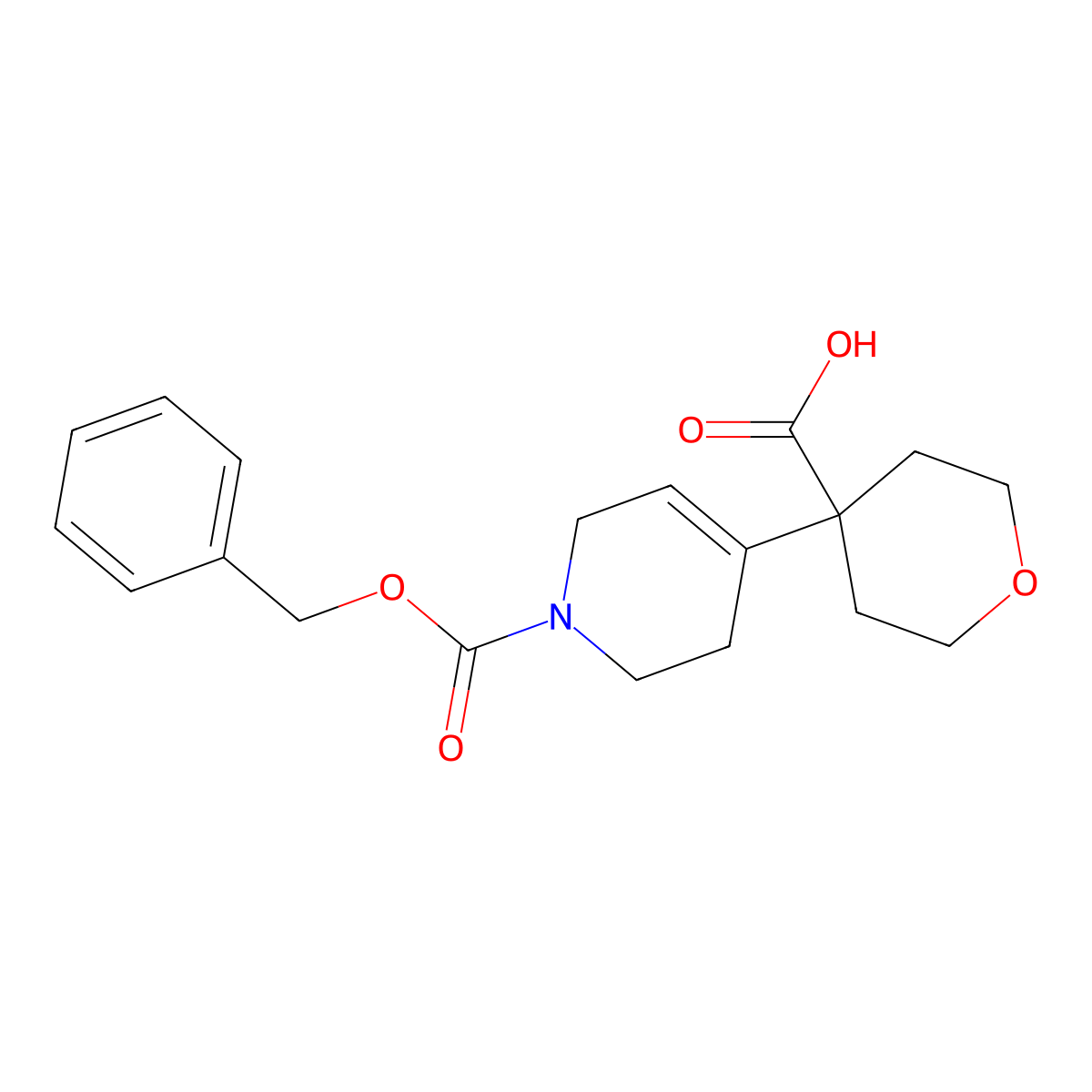 4-{1-[(Benzyloxy)carbonyl]-1,2,3,6-tetrahydropyridin-4-yl}oxane-4-carboxylic acid molecular structure, CAS 2287341-77-7