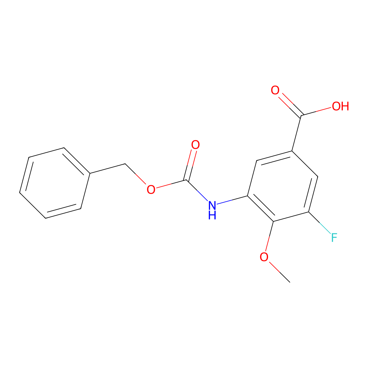 3-{[(Benzyloxy)carbonyl]amino}-5-fluoro-4-methoxybenzoic acid molecular structure, CAS 2287341-80-2