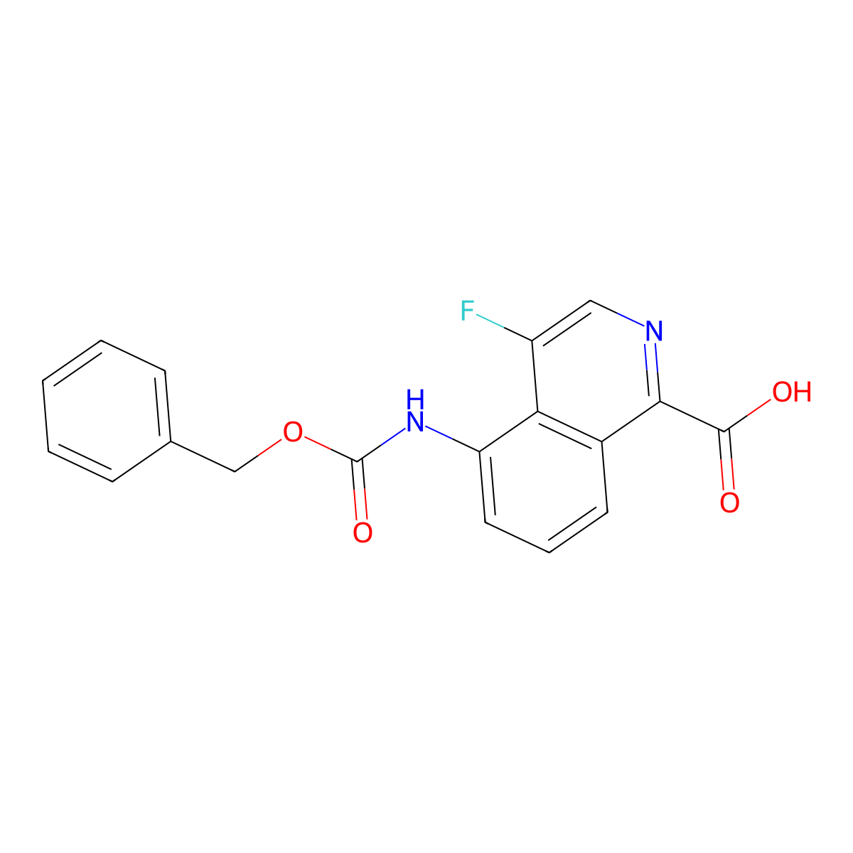 5-{[(Benzyloxy)carbonyl]amino}-4-fluoroisoquinoline-1-carboxylic acid molecular structure, CAS 2287342-11-2