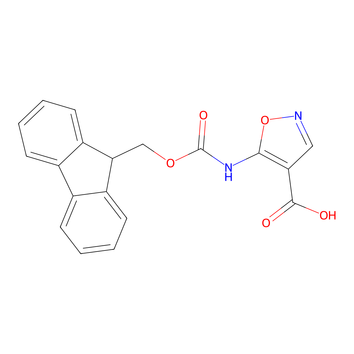 5-({[(9H-fluoren-9-yl)methoxy]carbonyl}amino)-1,2-oxazole-4-carboxylic acid molecular structure, CAS 2287342-27-0