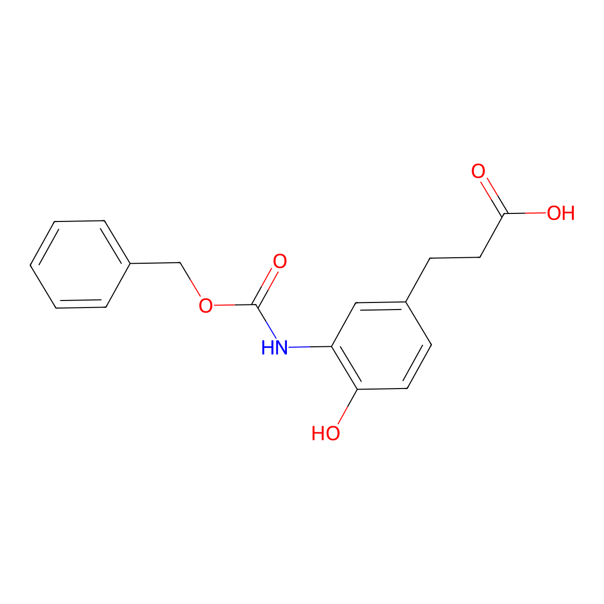3-(3-{[(Benzyloxy)carbonyl]amino}-4-hydroxyphenyl)propanoic acid molecular structure, CAS 2287342-29-2