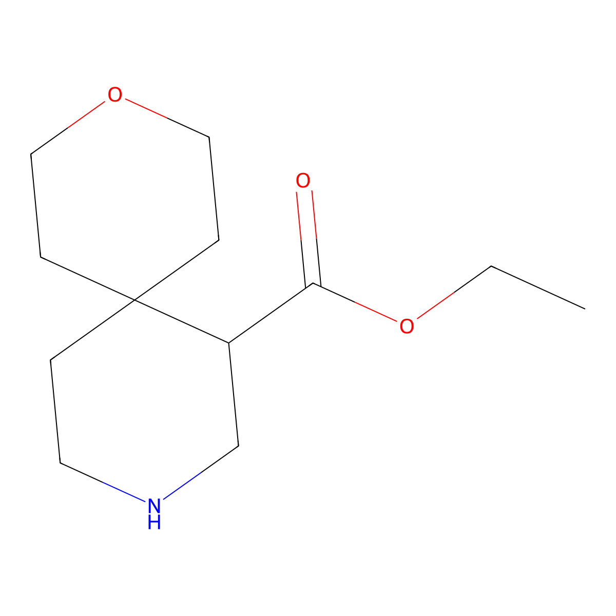 Ethyl 3-oxa-9-azaspiro[5.5]undecane-7-carboxylate molecular structure, CAS 2287342-40-7