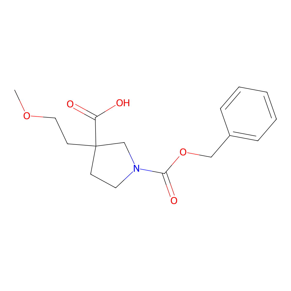 1-[(Benzyloxy)carbonyl]-3-(2-methoxyethyl)pyrrolidine-3-carboxylic acid molecular structure, CAS 2287342-49-6