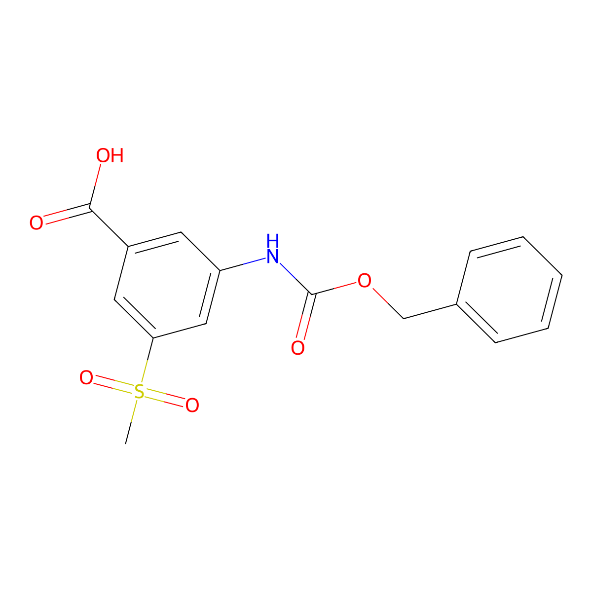 3-{[(Benzyloxy)carbonyl]amino}-5-methanesulfonylbenzoic acid molecular structure, CAS 2287342-68-9
