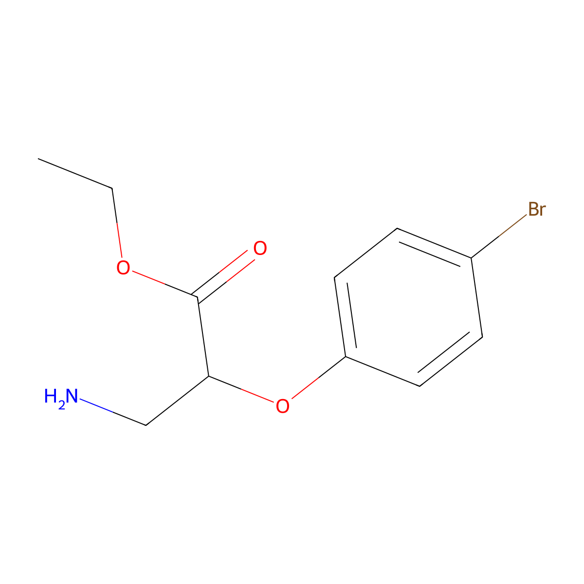 Ethyl 3-amino-2-(4-bromophenoxy)propanoate molecular structure, CAS 2287342-98-5