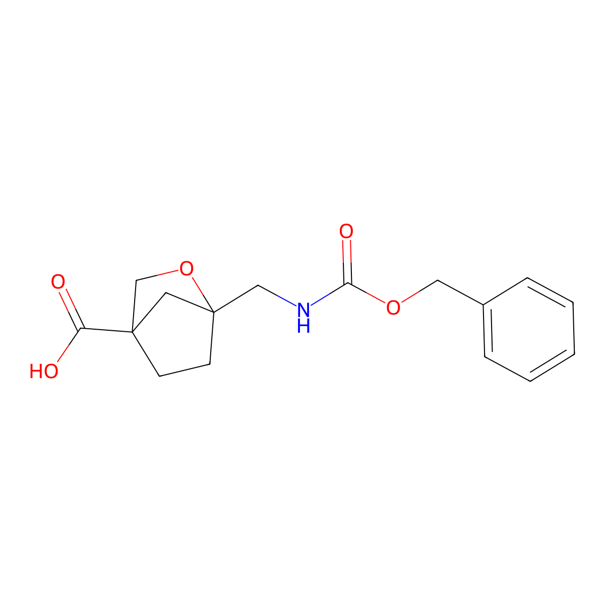 1-({[(Benzyloxy)carbonyl]amino}methyl)-2-oxabicyclo[2.2.1]heptane-4-carboxylic acid molecular structure, CAS 2287343-04-6