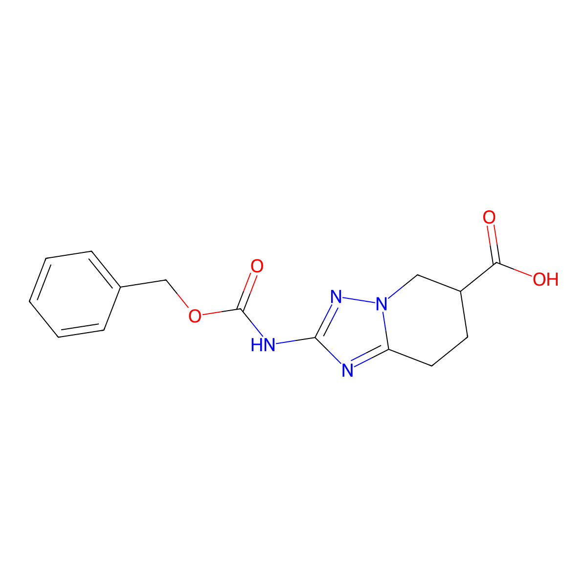 2-{[(benzyloxy)carbonyl]amino}-5H,6H,7H,8H-[1,2,4]triazolo[1,5-a]pyridine-6-carboxylic acid molecular structure, CAS 2287343-06-8