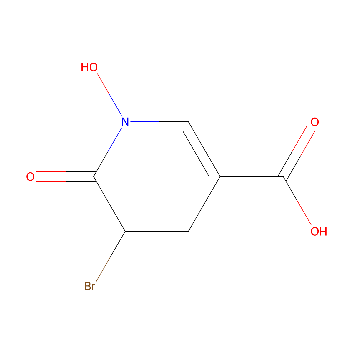 5-Bromo-1-hydroxy-6-oxo-1,6-dihydropyridine-3-carboxylic acid molecular structure, CAS 2287343-14-8