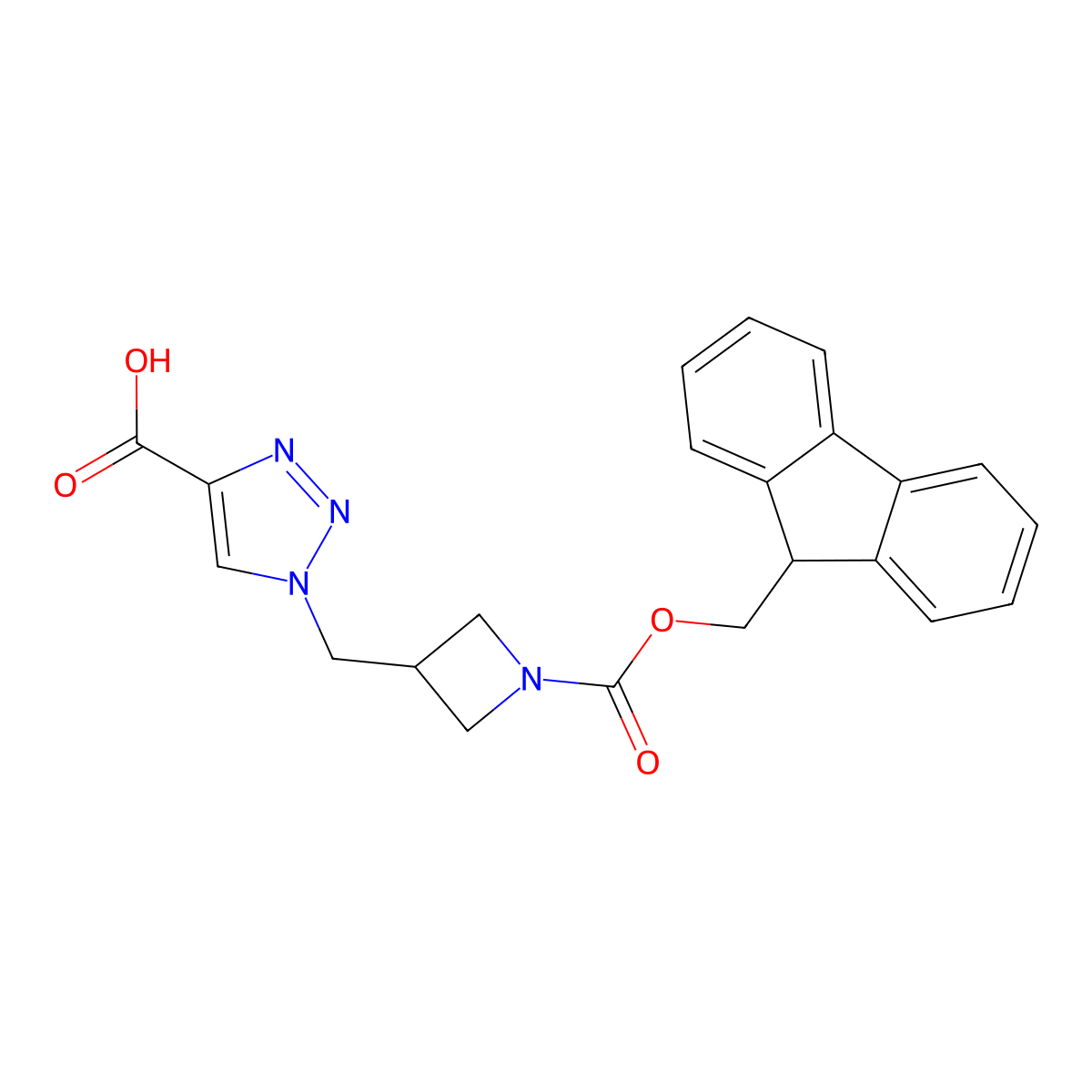 1-[(1-{[(9H-fluoren-9-yl)methoxy]carbonyl}azetidin-3-yl)methyl]-1H-1,2,3-triazole-4-carboxylic acid molecular structure, CAS 2287343-21-7