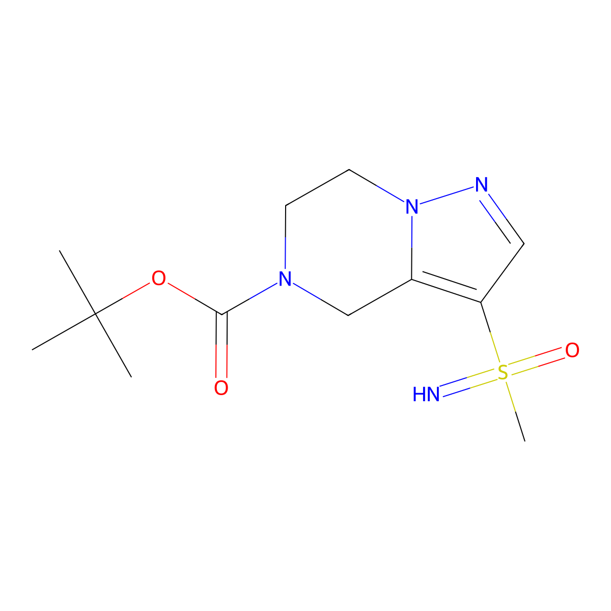 tert-butyl 3-[imino(methyl)oxo-lambda6-sulfanyl]-4H,5H,6H,7H-pyrazolo[1,5-a]pyrazine-5-carboxylate molecular structure, CAS 2287343-37-5