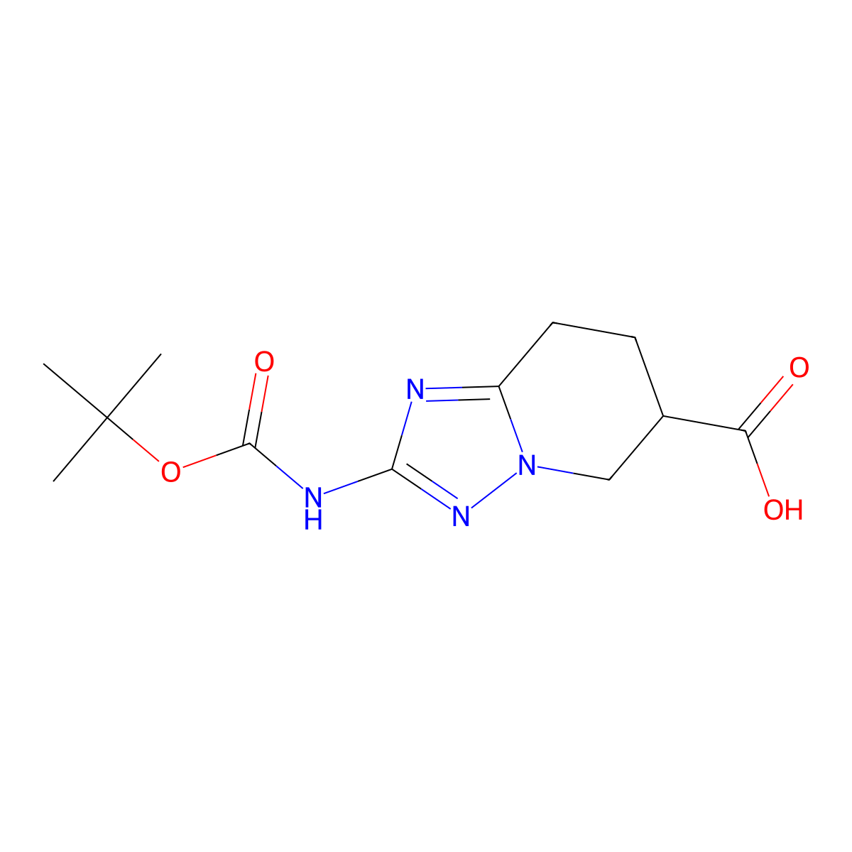 2-{[(tert-butoxy)carbonyl]amino}-5H,6H,7H,8H-[1,2,4]triazolo[1,5-a]pyridine-6-carboxylic acid molecular structure, CAS 2287343-43-3