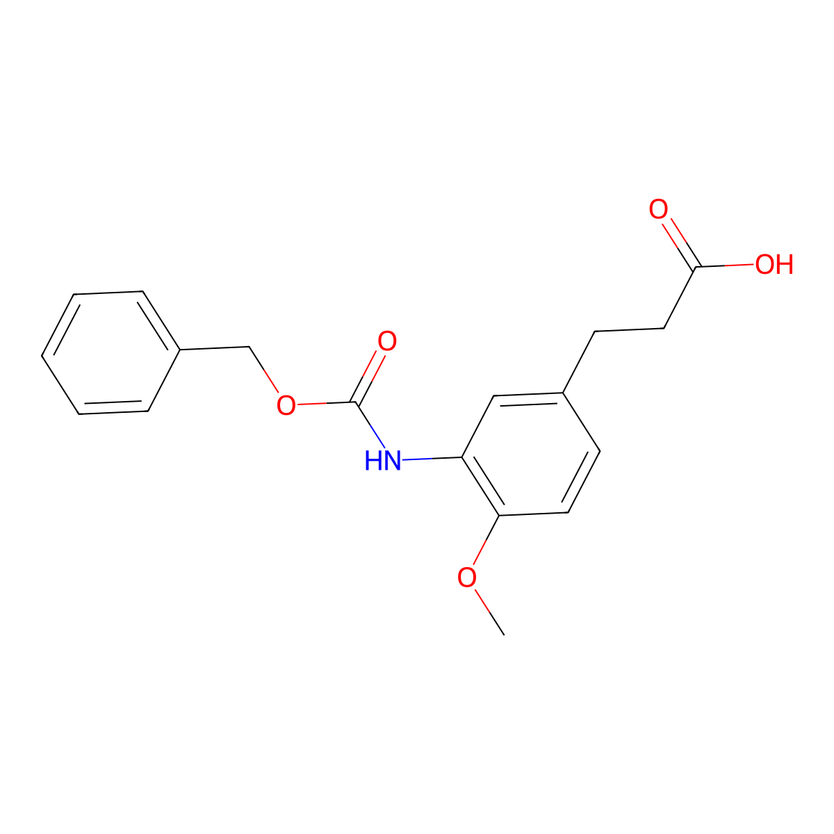 3-(3-{[(Benzyloxy)carbonyl]amino}-4-methoxyphenyl)propanoic acid molecular structure, CAS 2287343-63-7