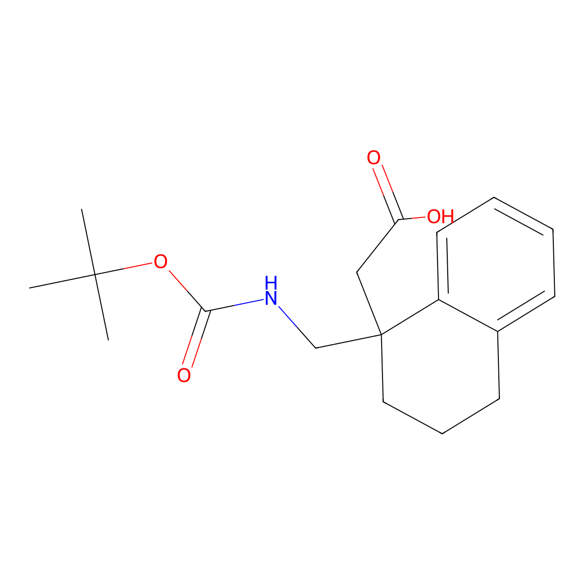 2-[1-({[(Tert-butoxy)carbonyl]amino}methyl)-1,2,3,4-tetrahydronaphthalen-1-yl]acetic acid molecular structure, CAS 2287343-65-9