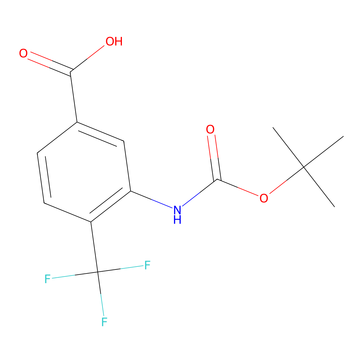 3-{[(Tert-butoxy)carbonyl]amino}-4-(trifluoromethyl)benzoic acid molecular structure, CAS 2287343-68-2