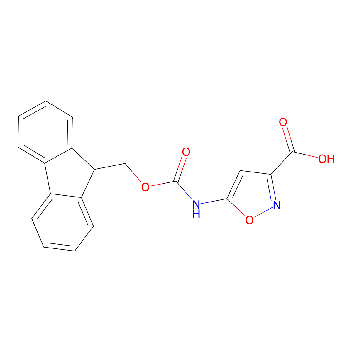 5-({[(9H-fluoren-9-yl)methoxy]carbonyl}amino)-1,2-oxazole-3-carboxylic acid molecular structure, CAS 2287343-75-1