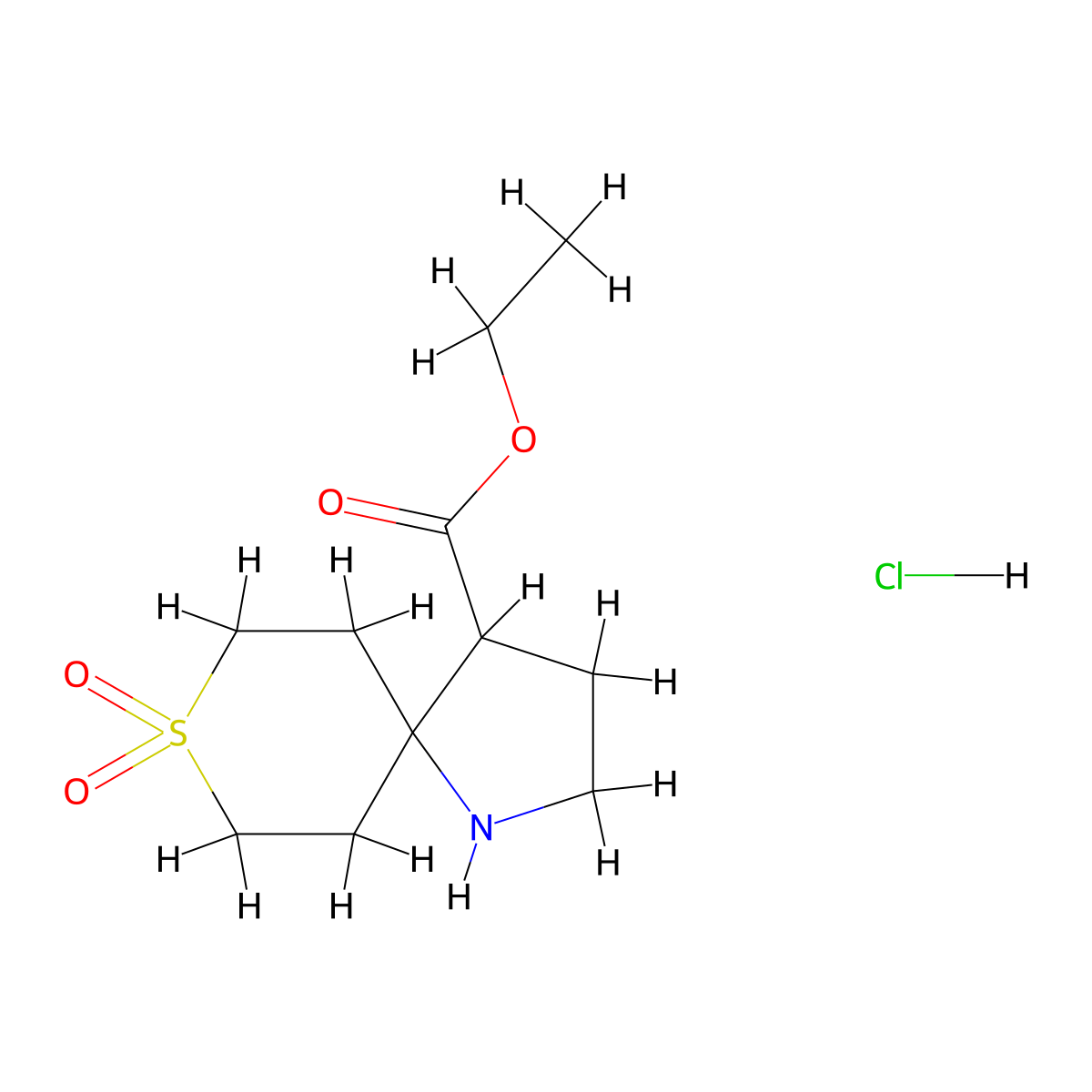 Ethyl8,8-dioxo-8lambda6-thia-1-azaspiro[4.5]decane-4-carboxylatehydrochloride molecular structure, CAS 2287343-91-1