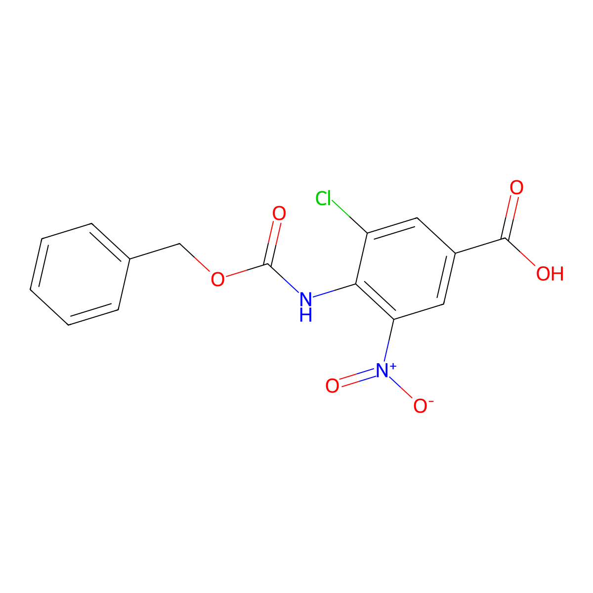 4-{[(Benzyloxy)carbonyl]amino}-3-chloro-5-nitrobenzoic acid molecular structure, CAS 2287343-98-8