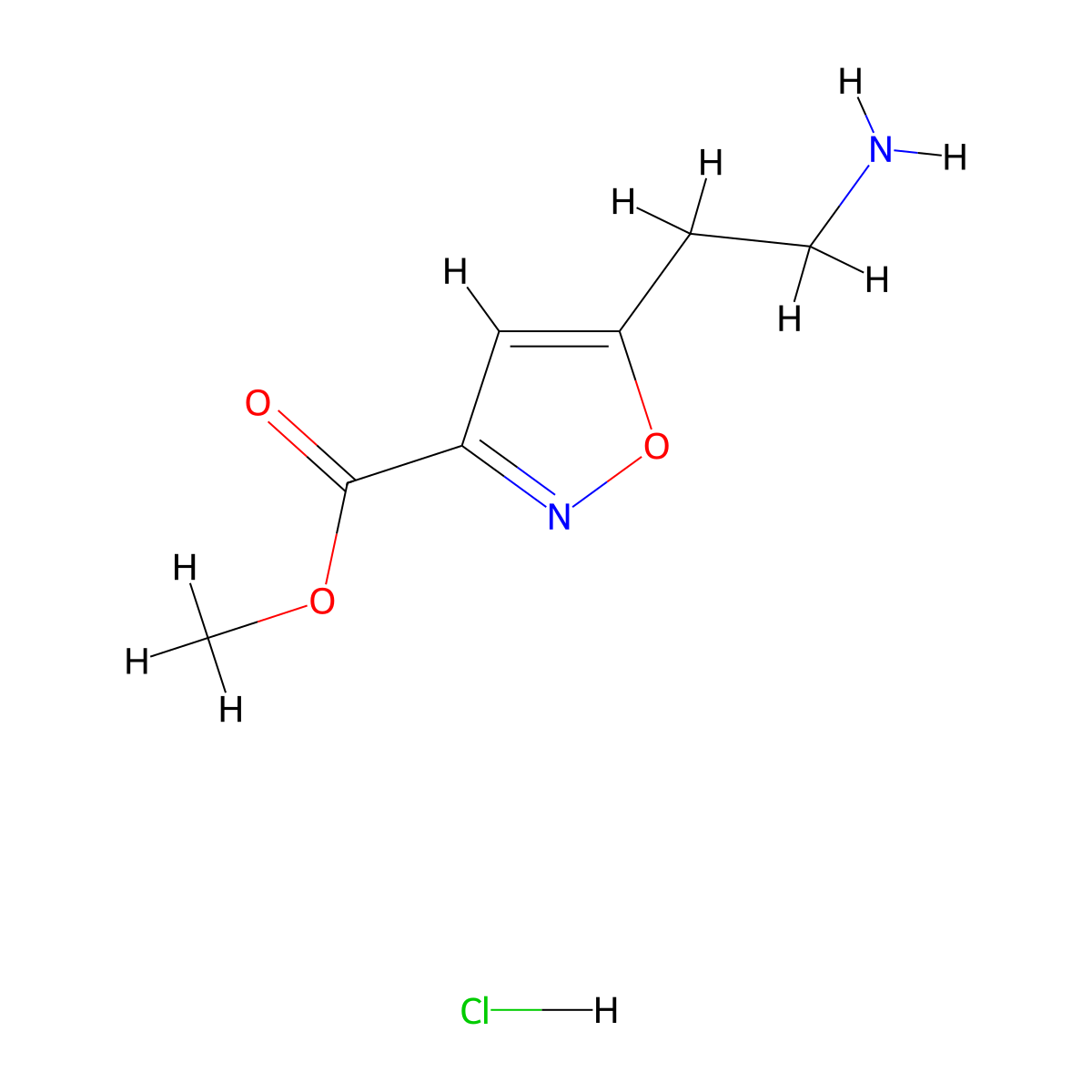 Methyl5-(2-aminoethyl)-1,2-oxazole-3-carboxylatehydrochloride molecular structure, CAS 2287344-05-0