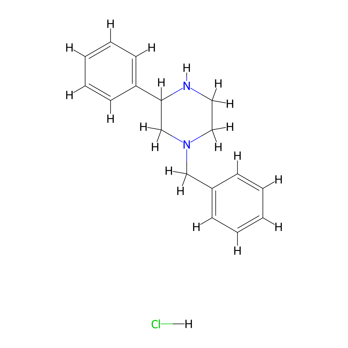 1-Benzyl-3-phenylpiperazine hydrochloride molecular structure, CAS 2287344-13-0