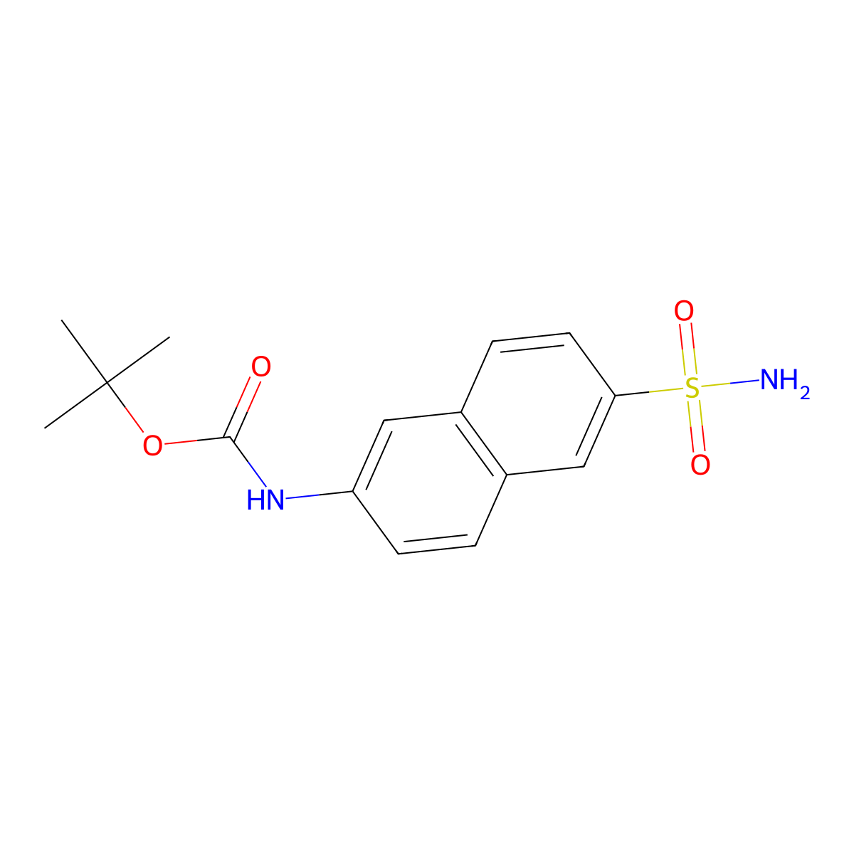 tert-butyl N-(6-sulfamoylnaphthalen-2-yl)carbamate molecular structure, CAS 2287344-14-1
