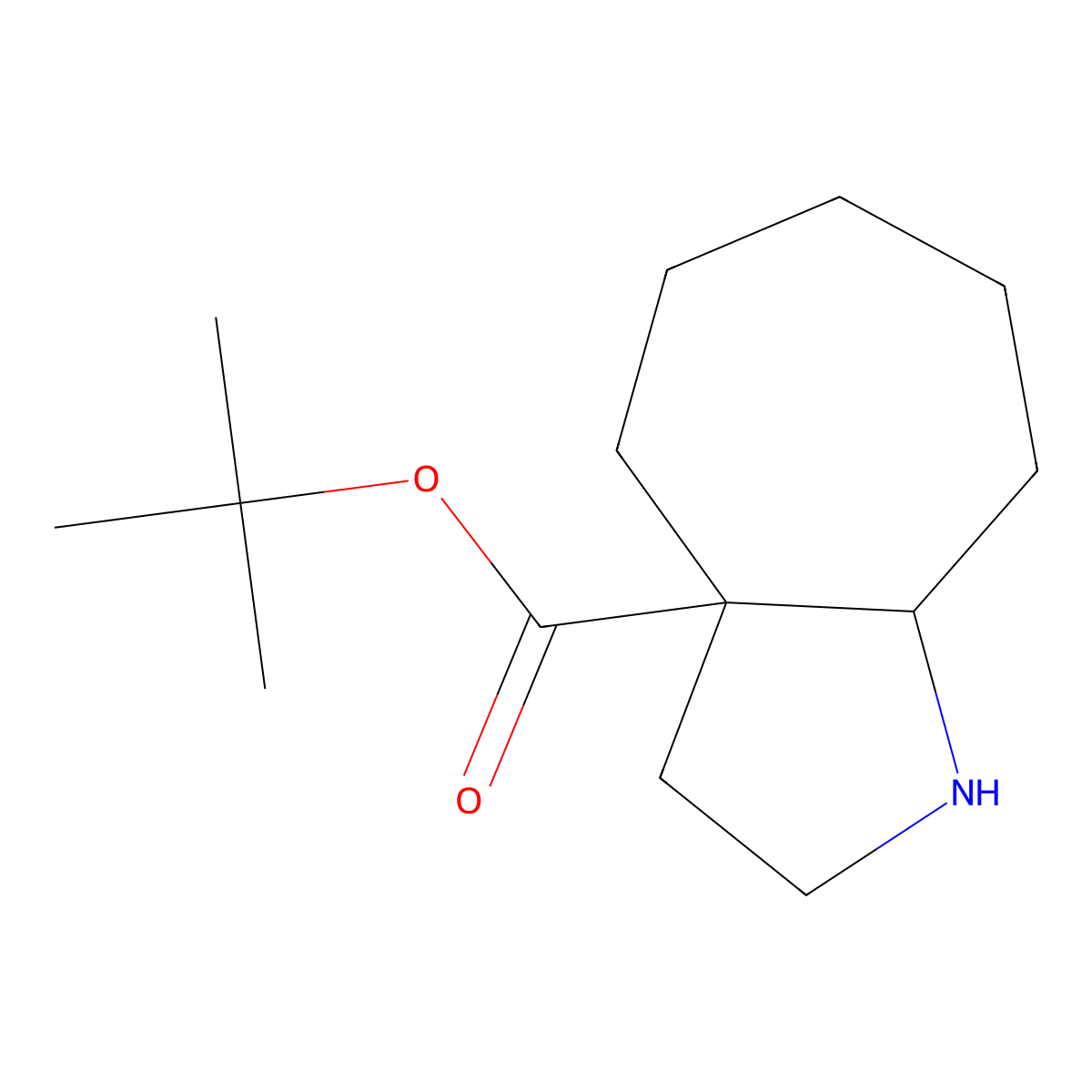 Tert-butyl decahydrocyclohepta[b]pyrrole-3a-carboxylate molecular structure, CAS 2287344-16-3