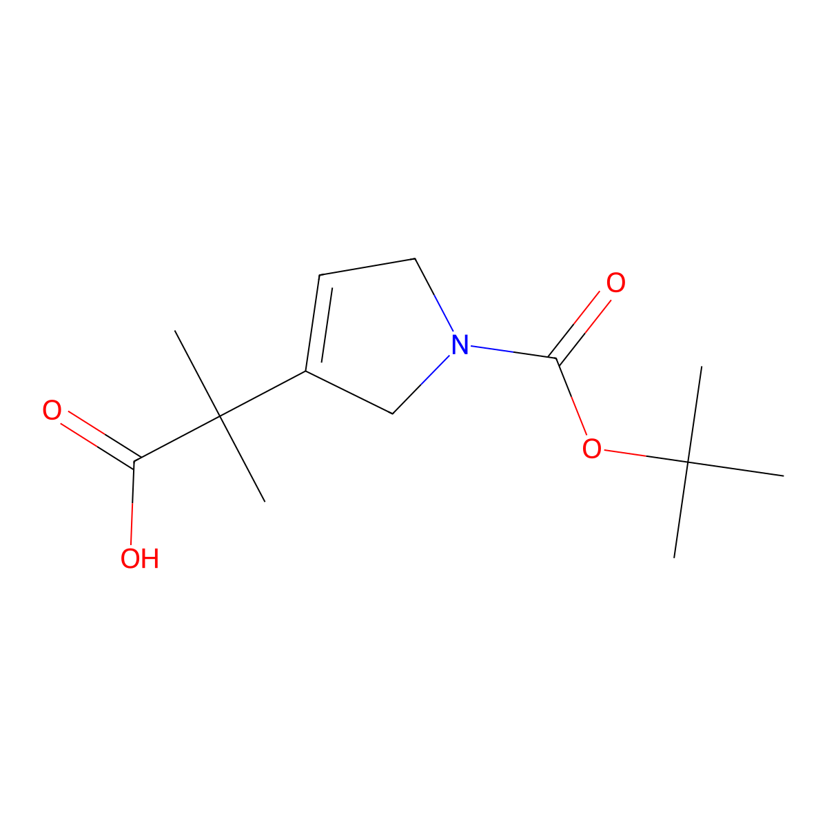 2-{1-[(tert-butoxy)carbonyl]-2,5-dihydro-1H-pyrrol-3-yl}-2-methylpropanoic acid molecular structure, CAS 2287344-34-5
