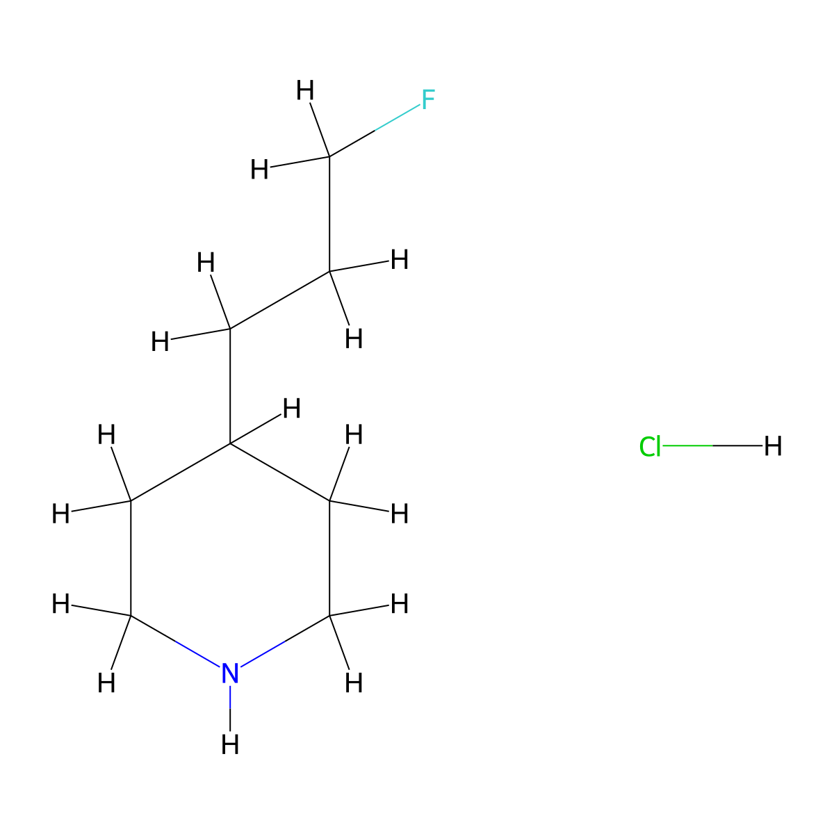4-(3-Fluoropropyl)piperidine hydrochloride molecular structure, CAS 2287344-50-5