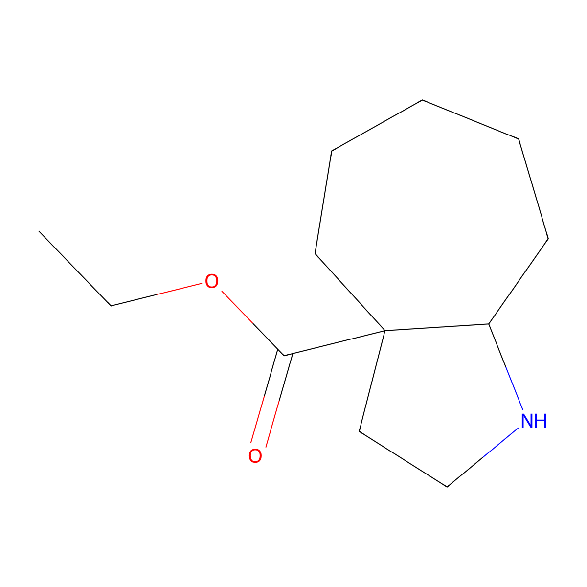 Ethyl decahydrocyclohepta[b]pyrrole-3a-carboxylate molecular structure, CAS 2287344-54-9
