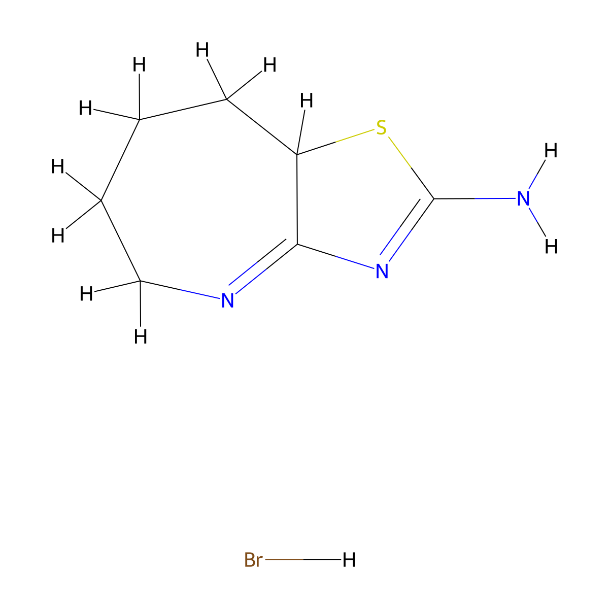 5H,6H,7H,8H,8aH-[1,3]thiazolo[4,5-b]azepin-2-aminehydrobromide molecular structure, CAS 2287344-60-7