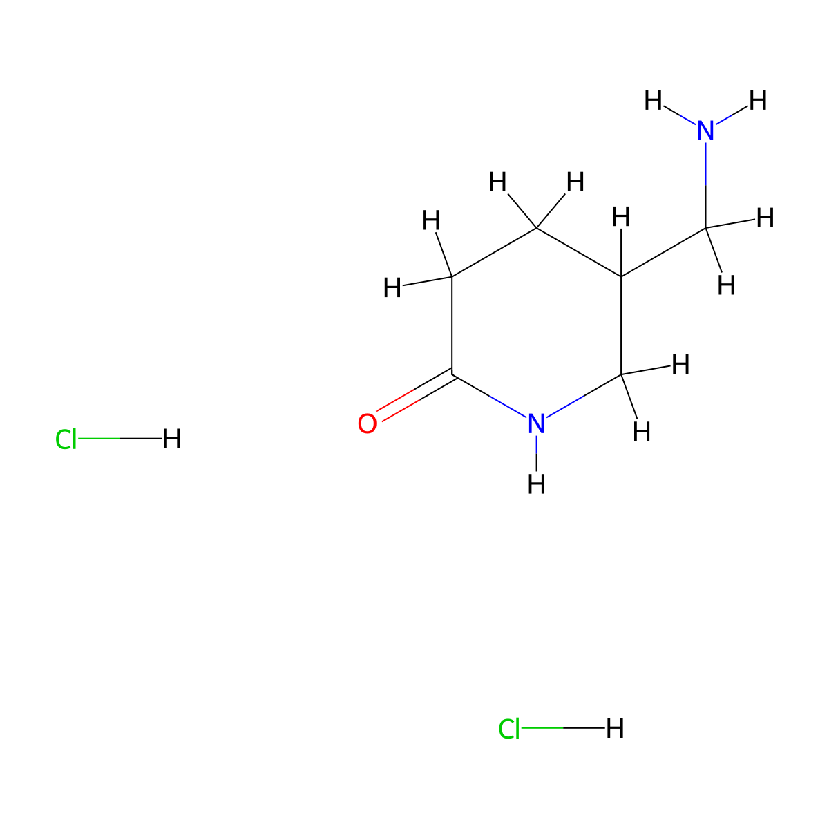 5-(Aminomethyl)piperidin-2-one dihydrochloride molecular structure, CAS 2287344-90-3