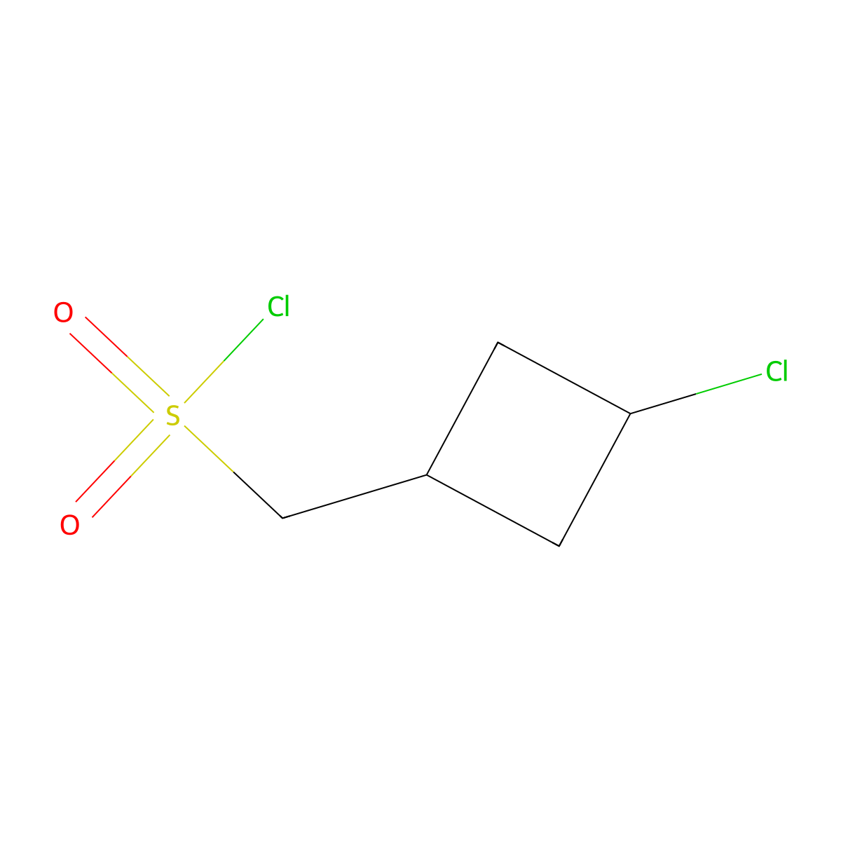 (3-Chlorocyclobutyl)methanesulfonyl chloride molecular structure, CAS 2287345-12-2