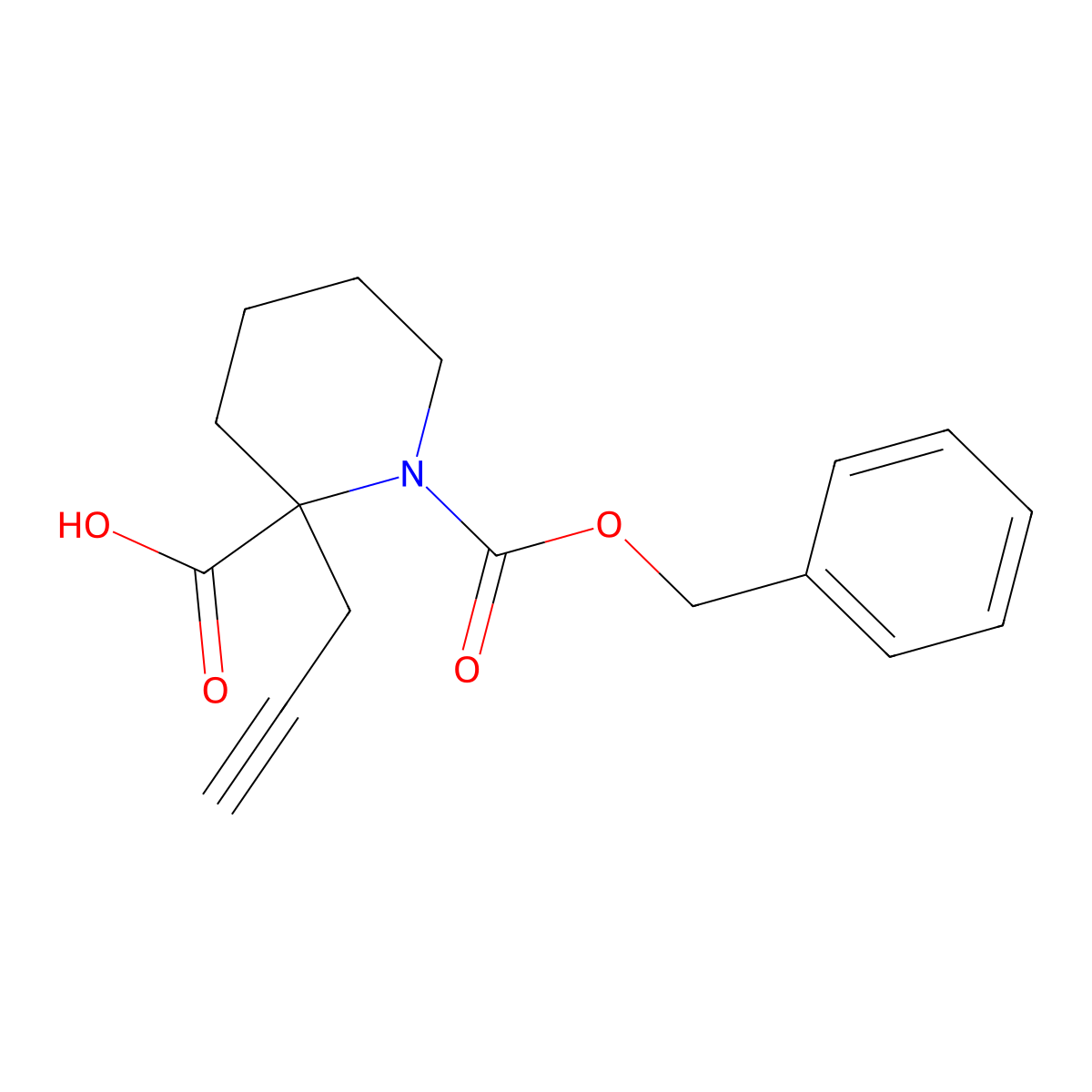1-[(Benzyloxy)carbonyl]-2-(prop-2-yn-1-yl)piperidine-2-carboxylic acid molecular structure, CAS 2287345-30-4