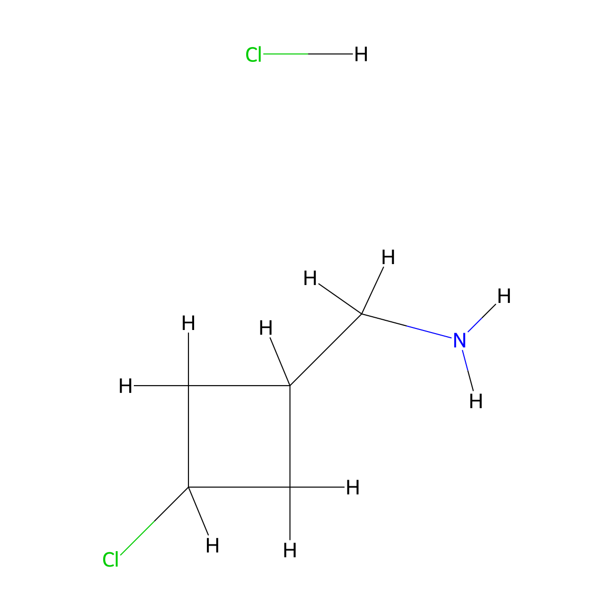 (3-Chlorocyclobutyl)methanamine hydrochloride molecular structure, CAS 2287345-32-6