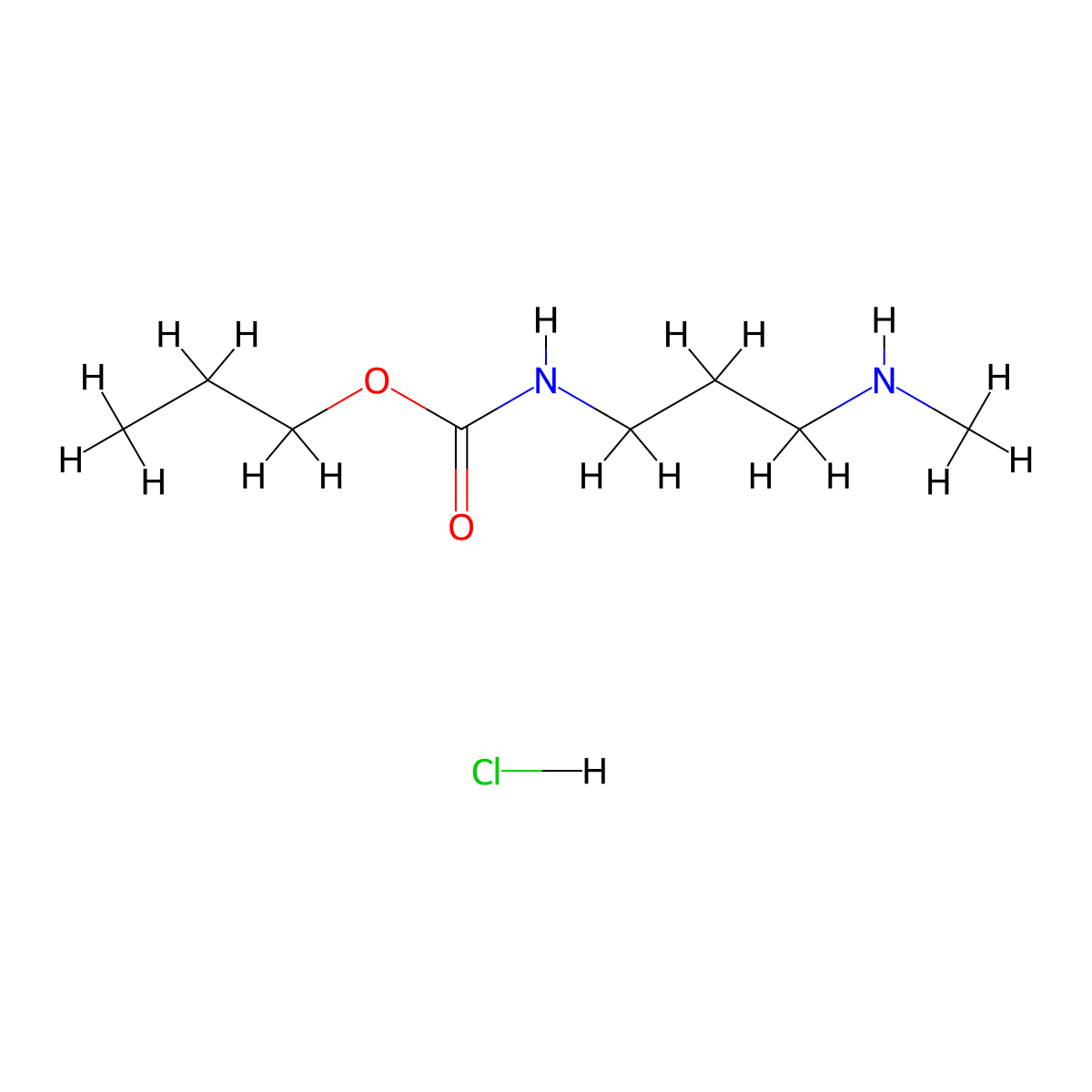 propyl N-(3-(methylamino)propyl)carbamate;hydrochloride molecular structure, CAS 2287345-42-8