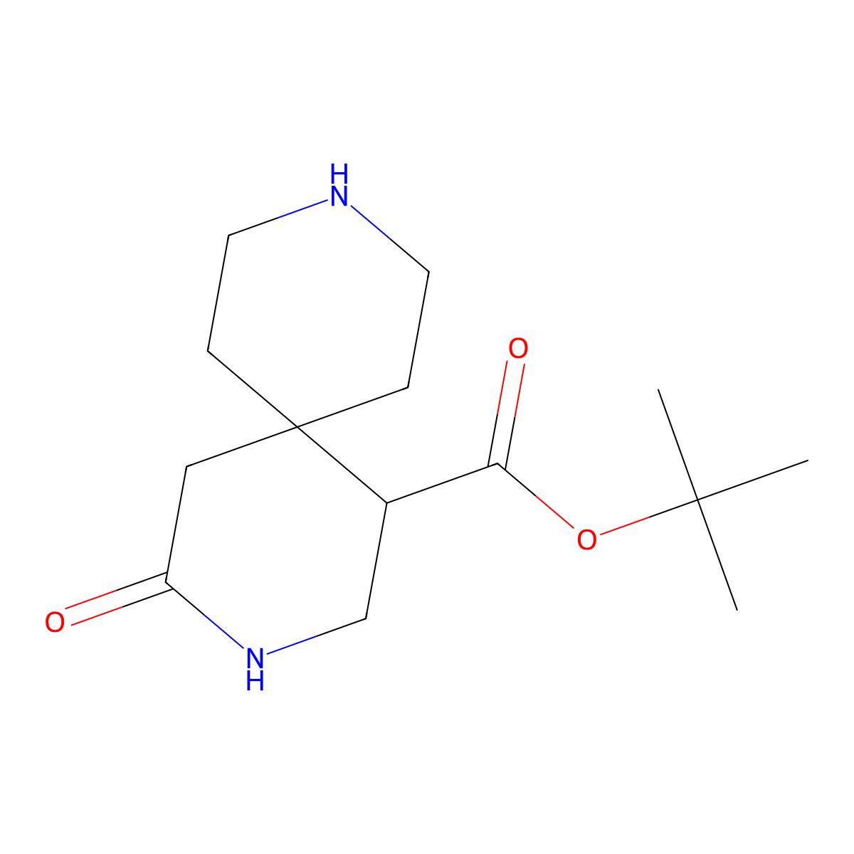 Tert-butyl 4-oxo-3,9-diazaspiro[5.5]undecane-1-carboxylate molecular structure, CAS 2287345-56-4
