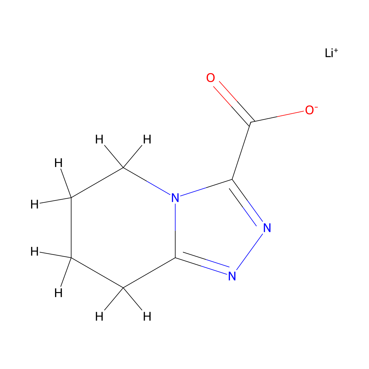 Lithium 5,6,7,8-tetrahydro-[1,2,4]triazolo[4,3-a]pyridine-3-carboxylate molecular structure, CAS 2287345-78-0
