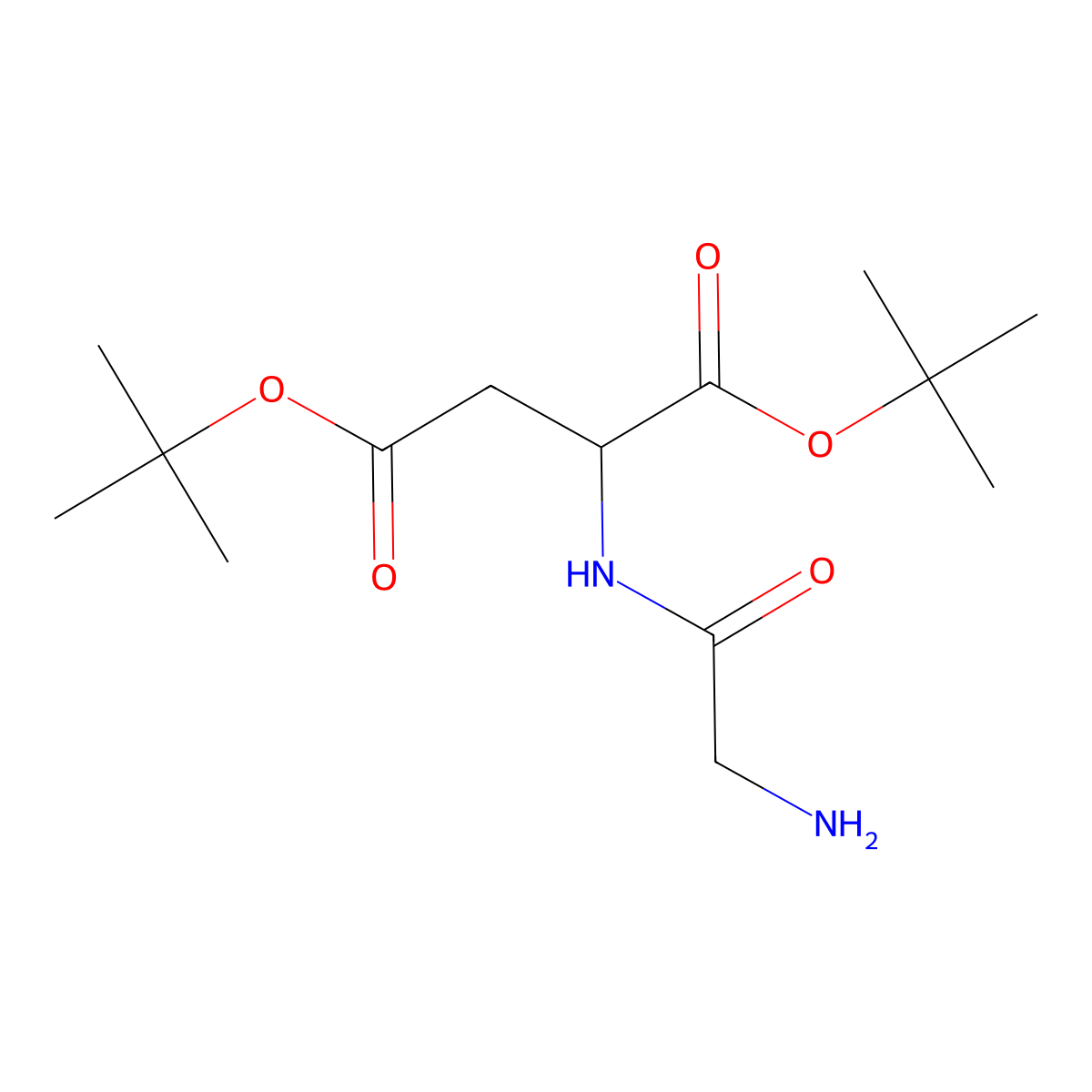1,4-DI-tert-butyl (2R)-2-(2-aminoacetamido)butanedioate molecular structure, CAS 2287346-09-0